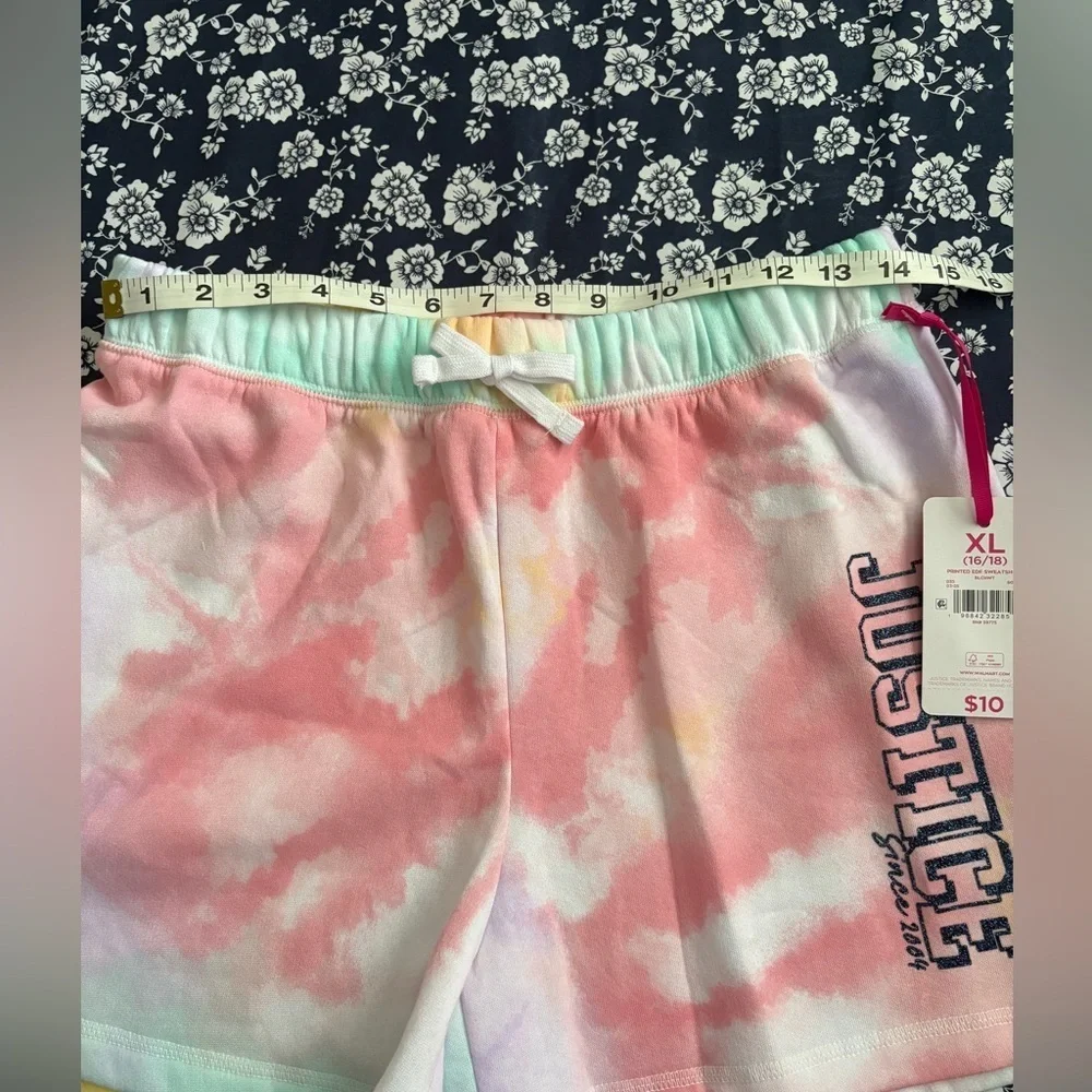 Justice Tie-Dye and Blue Kids Shorts